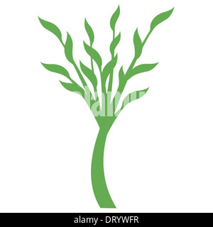 Kunst Baum Silhouette isoliert auf weißem Hintergrund Stockfoto