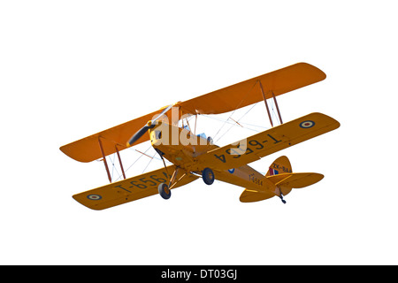 Ausschnitt der De Havilland DH 82A Tiger Moth Doppeldecker Stockfoto