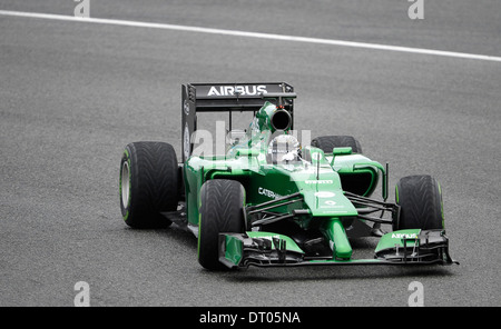 Kamui Kobayashi (JAP), Caterham CT05 bei Formel 1 Tests in Jerez, Spanien Feb.2014 Stockfoto