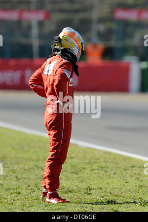 Fernando Alonso (ESP) Ferrari F14 T bei Formel 1 Tests in Jerez, Spanien Feb.2014 Stockfoto