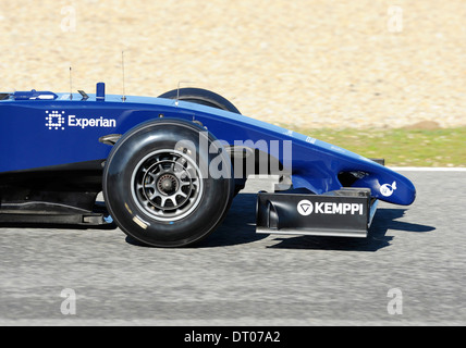 Frontflügel, Nase von den Williams FW36 von Felipe Massa (ITA) bei Formel 1 Tests, Jerez, Spanien Feb.2014 Stockfoto