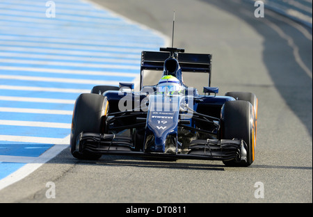 Felipe Massa (ITA), Williams FW36 bei Formel 1 Tests in Jerez, Spanien Feb.2014 Stockfoto