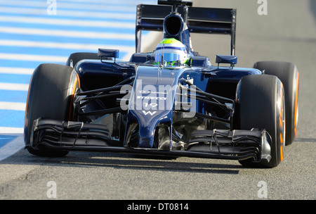 Frontflügel, Nase von den Williams FW36 von Felipe Massa (ITA) bei Formel 1 Tests, Jerez, Spanien Feb.2014 Stockfoto