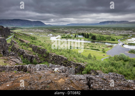 Mid-Atlantic Ridge Störungszone, Nationalpark Thingvellir, Island Stockfoto