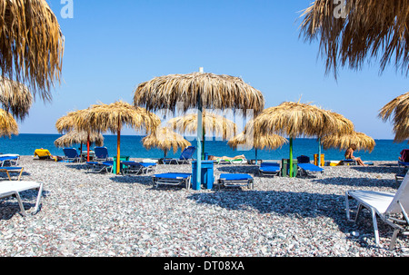 Sonne Schatten Mojito Beach Rhodos griechische Inseln Griechenland Stockfoto