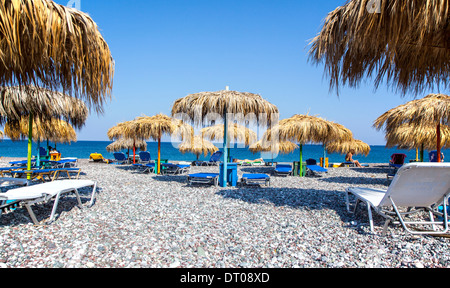 Sonne Schatten Mojito Beach Rhodos griechische Inseln Griechenland Stockfoto