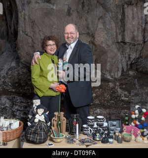 Isländische paar verkaufen Kunsthandwerk, Island Stockfoto