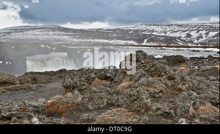 Godafoss Wasserfall und Umgebung, Island Stockfoto