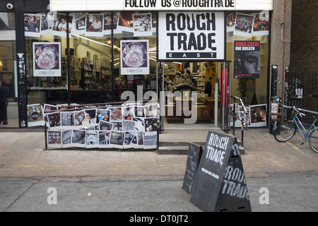 Rough Trade unabhängige Musikgeschäft, Brick Lane, London. Stockfoto