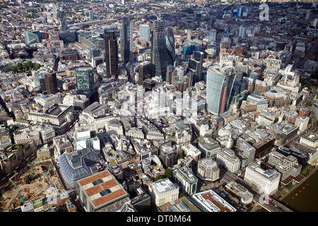 Luftaufnahme von London - City of London Financial district Square mile Stockfoto