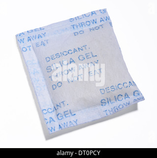 Kleines Päckchen Silica Gel Trockenmittel Stockfoto