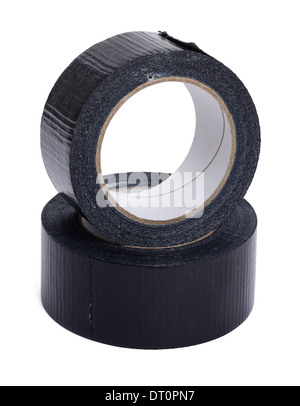 Zwei Rollen von schwarzem Gaffer-tape Stockfoto