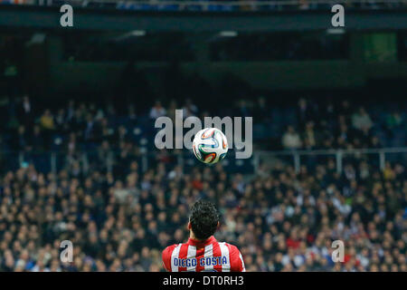 Madrid, Spanien. 5. Februar 2014. Diego Costa (Atletico Madrid) während des spanischen Königs Cup Halbfinale zwischen Real Madrid und Atletico Madrid in Madrid, am 5. Februar 2014. Bildnachweis: Rodrigo Garcia/NurPhoto/ZUMAPRESS.com/Alamy Live-Nachrichten Stockfoto