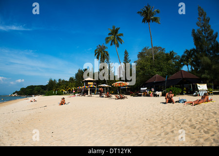 Den schönen Strand in Batu Feringgi in Penang. Stockfoto