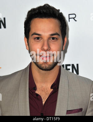Los Angeles, Kalifornien, USA. 5. Februar 2014. Skylar Astin an der Los Angeles-Premiere von "Höhlenmenschen" am Arclight Theater in Hollywood, Kalifornien am 5. Februar 2014 statt. 2014-Credit: D. Long/Globe Photos/ZUMAPRESS.com/Alamy Live-Nachrichten Stockfoto
