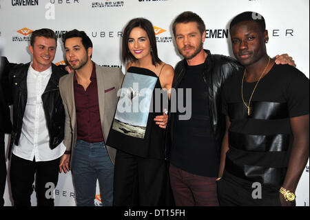 Los Angeles, Kalifornien, USA. 5. Februar 2014. Kenny Wormald, Skylar Astin, Camilla Belle, Chad Michael Murray, Dayo Okeniyi Teilnahme an der Los Angeles-Premiere von "Höhlenmenschen" im Arclight Theater in Hollywood, Kalifornien am 5. Februar 2014 statt. 2014-Credit: D. Long/Globe Photos/ZUMAPRESS.com/Alamy Live-Nachrichten Stockfoto
