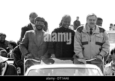 NELSON MANDELAS ANC, BUTHELEZI IFP UND PIK BOTHA NP ADRESSE EINE FRIEDENSKUNDGEBUNG ÖSTLICH VON JOHANNESBURG VOR 1994 DEMOKRATISCHE Stockfoto