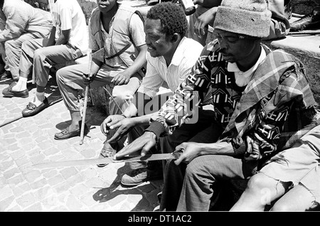 NELSON MANDELAS ANC, BUTHELEZI IFP UND PIK BOTHA NP ADRESSE EINE FRIEDENSKUNDGEBUNG ÖSTLICH VON JOHANNESBURG VOR 1994 DEMOKRATISCHE Stockfoto