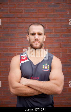 Lee Mossop ist eine professionelle Rugby-Liga-Fußballer für australische Club, Parramatta Eels Stockfoto