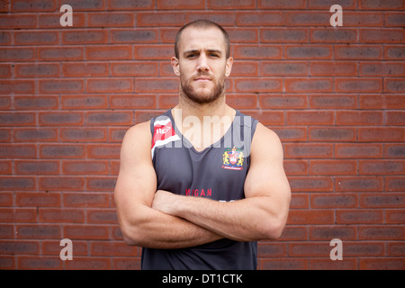 Lee Mossop ist eine professionelle Rugby-Liga-Fußballer für australische Club, Parramatta Eels Stockfoto