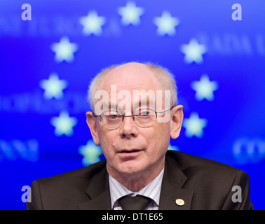 Belgien, Brüssel auf 2013/03/14: dreigliedrige Sozialgipfel mit Herman Van Rompuy, Präsident des Europäischen Rates Stockfoto