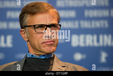 Berlin, Deutschland. 6. Februar 2014. Jury-Mitglied, österreichischer Schauspieler und Oscar-Preisträger Christoph Waltz, während einer Pressekonferenz zu Beginn der Berlinale in Berlin, Deutschland, 6. Februar 2014. : Bildnachweis TIM BRAKEMEIER: Dpa picture-Alliance/Alamy Live News Stockfoto