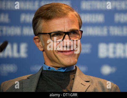 Berlin, Deutschland. 6. Februar 2014. Jury-Mitglied, österreichischer Schauspieler und Oscar-Preisträger Christoph Waltz, während einer Pressekonferenz zu Beginn der Berlinale in Berlin, Deutschland, 6. Februar 2014. : Bildnachweis TIM BRAKEMEIER: Dpa picture-Alliance/Alamy Live News Stockfoto