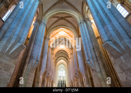 Mittelschiff, Kloster Santa Maria, UNESCO-Weltkulturerbe, Alcobaca, Estremadura, Portugal, Europa Stockfoto