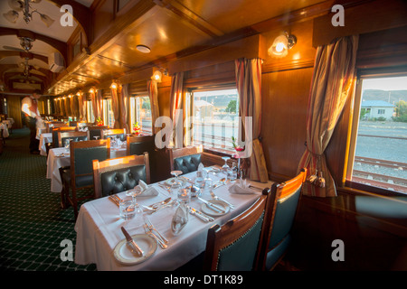 Rovos Rail Luxus Zug Speisewagen, Northern Cape, Südafrika, Afrika Stockfoto