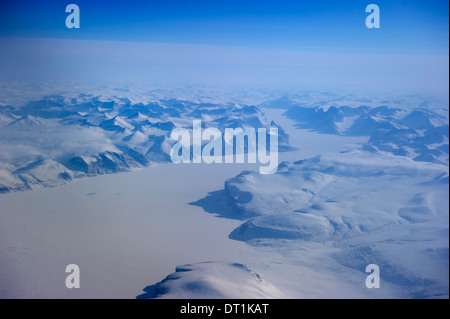 Luftaufnahmen von der Westküste und Interieur der Baffin-Insel, Nunavut, Kanada, Nordamerika Stockfoto