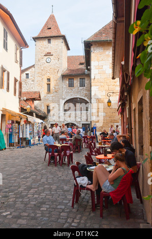 Ein Blick auf die alte Stadt Annecy, Haute-Savoie, Frankreich, Europa Stockfoto