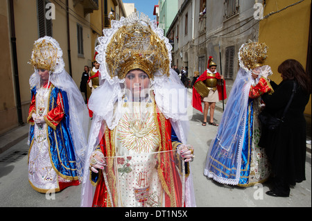 La Veronica, Prozession der Mysterien (Processione dei Misteri Viventi), Gründonnerstag, Marsala, Sizilien, Italien, Europa Stockfoto