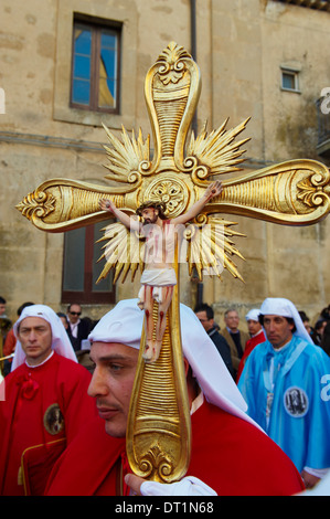 Prozession am Karfreitag, Enna, Sizilien, Italien, Europa Stockfoto