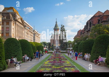 Metropolitan-Kathedrale in Piata Victoriei, Timisoara, Banat, Rumänien, Europa Stockfoto