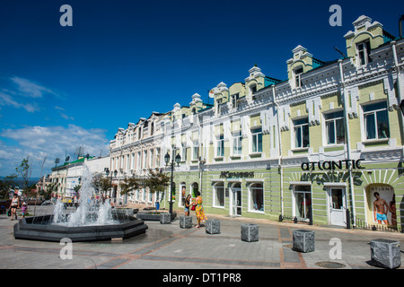 Malerische Admiral Fokin Street, Wladiwostok, Russland, Eurasien Stockfoto