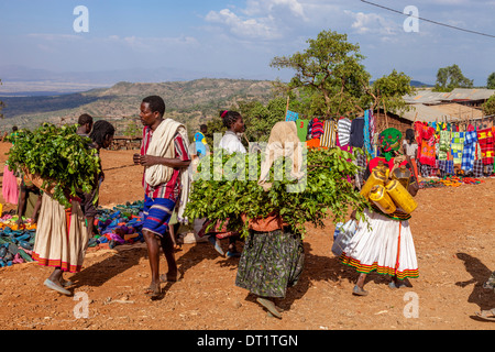 Fasha Markt, Konso-Region, Äthiopien Stockfoto