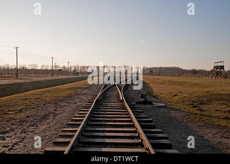 Auschwitz-Birkenau, Polen, 5. Februar 2014, die Anschlussbahn zum Auschwitz Konzentration Cam Credit: Keith Larby/Alamy Live News Stockfoto