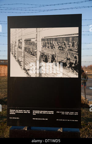 Auschwitz-Birkenau, Polen, 5. Februar 2014, eine Ausstellung über die Kriegsgefangenen in Auschwitz Konzentration Livecam Credit: Keith Larby/Alamy Live News Stockfoto