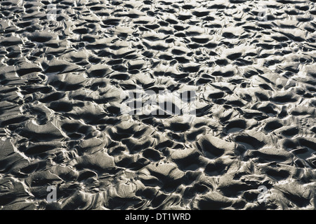 Nahaufnahme von erosive Sand Muster auf Strand und Gezeitenzone Ocean Park Stockfoto