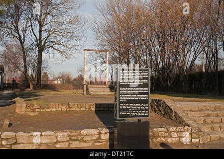 Auschwitz-Birkenau, Polen, 5. Februar 2014, den Galgen an Auschwitz Konzentration Cam Credit: Keith Larby/Alamy Live News Stockfoto