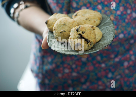 Chocolate Chip Cookies und Fleur de sel Stockfoto