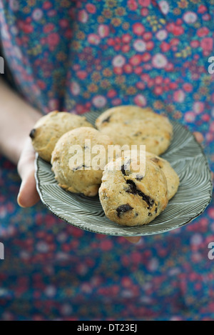 Chocolate Chip Cookies und Fleur de sel Stockfoto