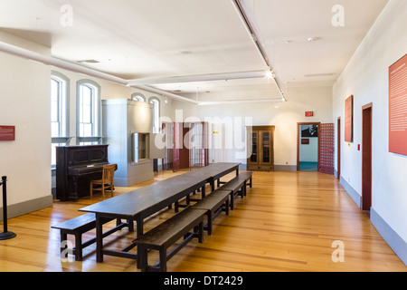 Innere des Wyoming Territorial Gefängnismuseum, wo einst der Outlaw Butch Cassidy war eingesperrt, Laramie, Wyoming, USA Stockfoto