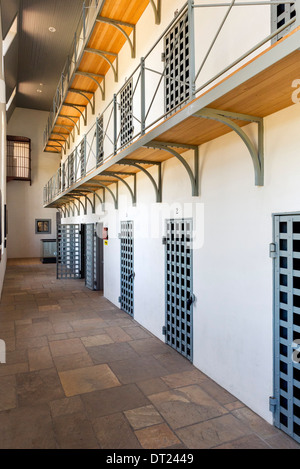 Zellen in Wyoming Territorial Gefängnismuseum, wo einst der Outlaw Butch Cassidy war eingesperrt, Laramie, Wyoming, USA Stockfoto