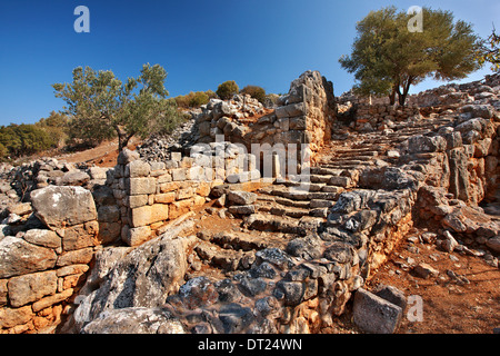 Die archäologische Stätte von Lato, Nähe Dorf Kritsa (Gemeinde von Agios Nikolaos), Lasithi, Kreta, Griechenland. Stockfoto