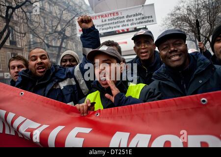 Paris, Frankreich. 6. Februar 2014. Demonstration in Paris für eine soziale Gerechtigkeit am 6. Februar 2014. Bildnachweis: Michael Bunel/NurPhoto/ZUMAPRESS.com/Alamy Live-Nachrichten Stockfoto