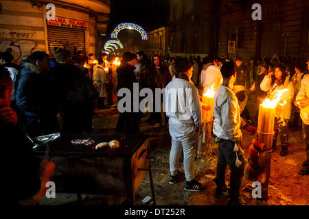 Sizilien, Italien. 5. Februar 2014. Am 5. Februar in Catania widmet sich die religiösen feiern die Festspiele zu Ehren des Sai Stockfoto