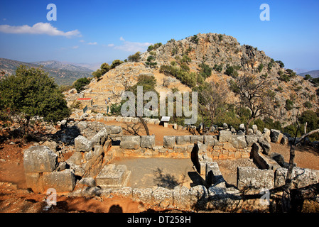 Die archäologische Stätte von Lato, Nähe Dorf Kritsa (Gemeinde von Agios Nikolaos), Lasithi, Kreta, Griechenland. Stockfoto