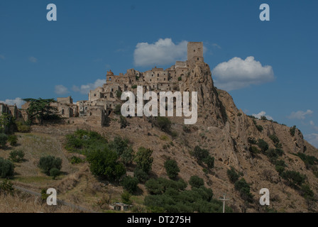 Craco in der Provinz Matera in der süditalienischen Region Basilicata. Stockfoto