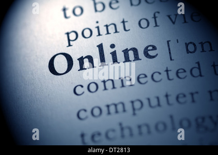 Gefälschte Wörterbuch, Definition des Wortes online. Stockfoto